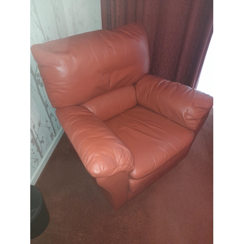 740 - 2 Red Leather Reclining Chairs