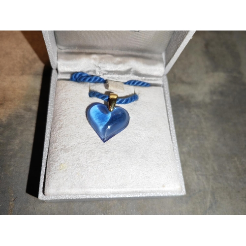 393 - Original Lalique Heart Pendant Signed At Back Of Heart With Paper Work And Original Case