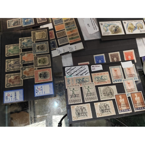 417 - Selection Of World Stamps On Cards