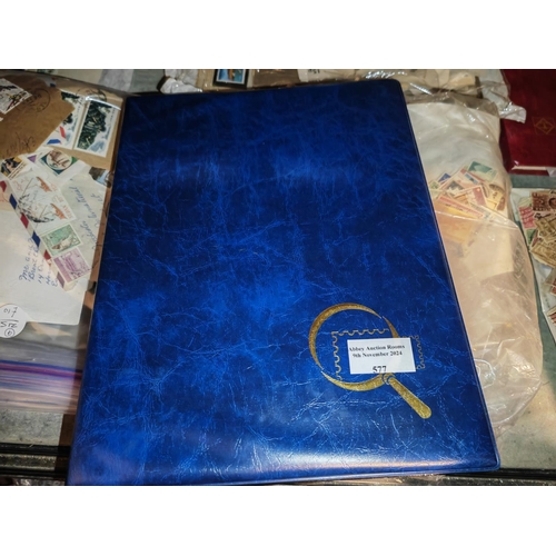 577 - Blue Stamp Album Of World Stamps