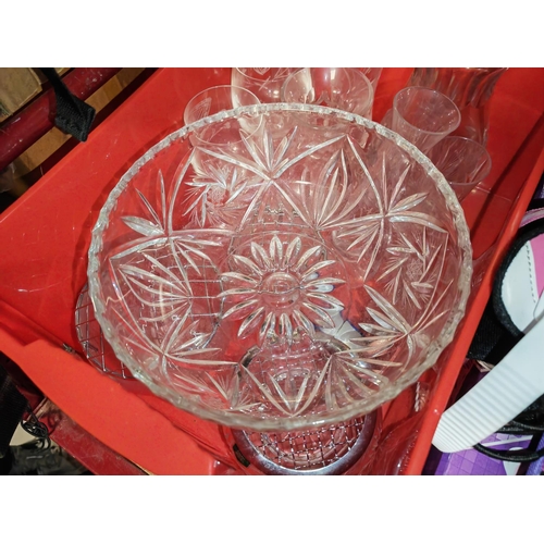 659 - Selection Of Cut Glass Crystal Glasses, Vases And Posey Bowls