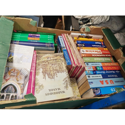 709 - 2 Boxes Of Maps, Travel Guides, Books And Local History