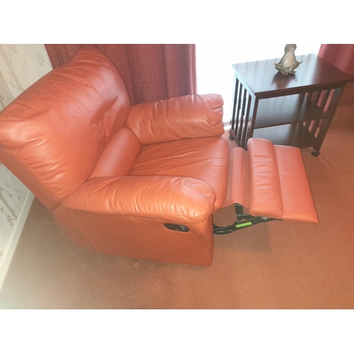 740 - 2 Red Leather Reclining Chairs