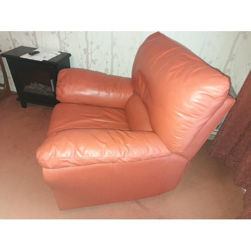 740 - 2 Red Leather Reclining Chairs