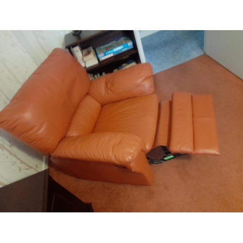 740 - 2 Red Leather Reclining Chairs