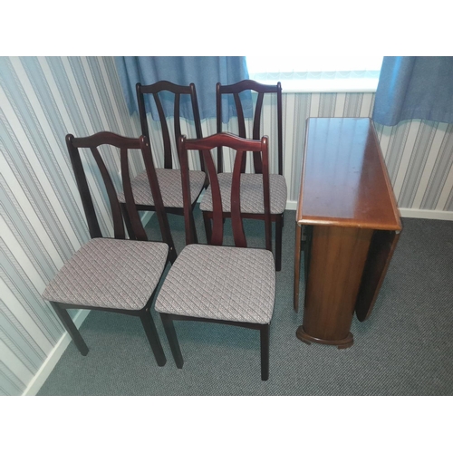 747 - 1930's Drop Leaf Table With A Set Of 4 Modern Chairs