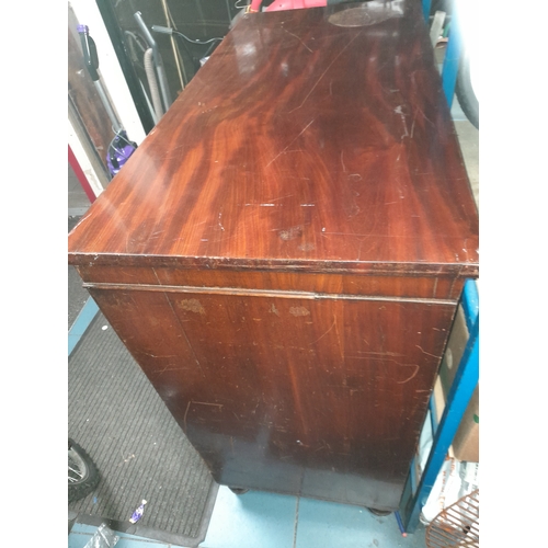 751 - Oversized Mahogany Secretaire Chest Of Drawers In Need Of A Little T L C