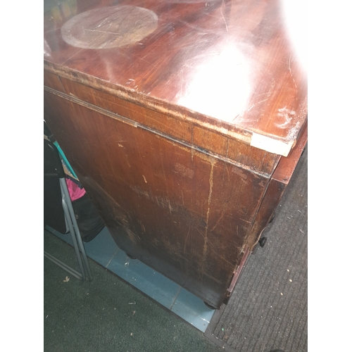 751 - Oversized Mahogany Secretaire Chest Of Drawers In Need Of A Little T L C