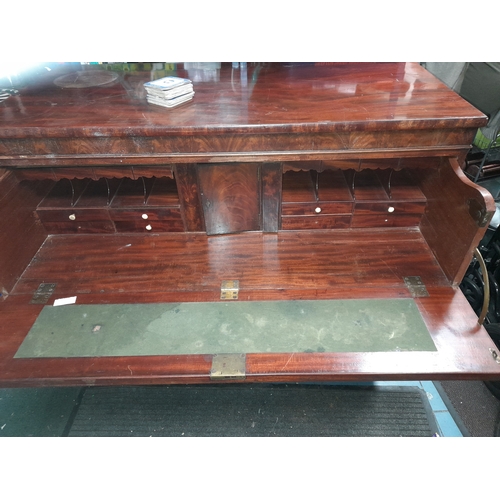 751 - Oversized Mahogany Secretaire Chest Of Drawers In Need Of A Little T L C