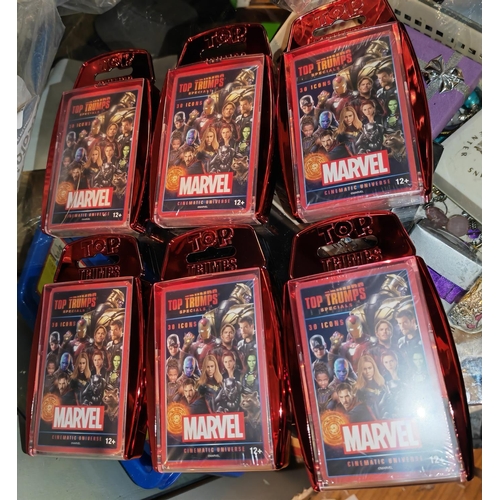 331 - Trade Box Of Unused Marvel Top Trump Card'S (Six Packs In Box)