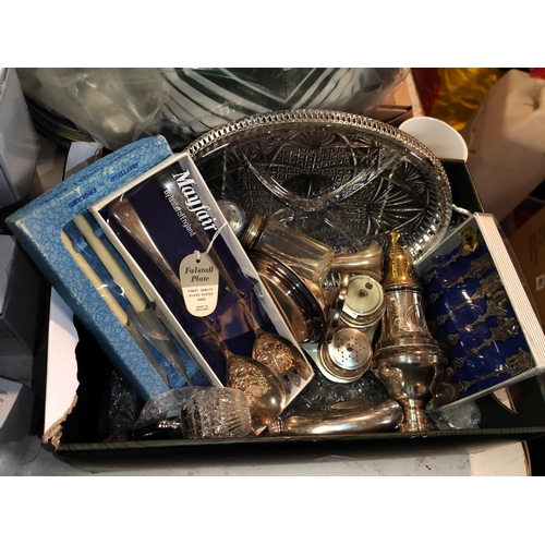 500 - Box Of Assorted Silver Plated Items