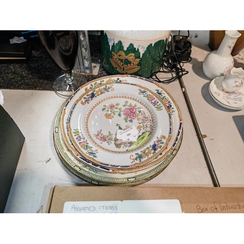 501 - Stack Of Oriental Floral Patterned Plates Including Spode