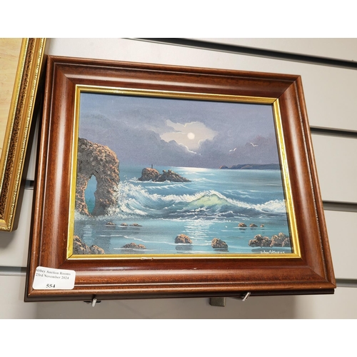 554 - Small Framed Oil On Board Of A Sea Scene By John Stephens