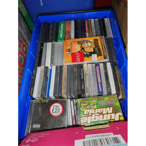 635 - Large Crate Of Cd'S And Dvd'S