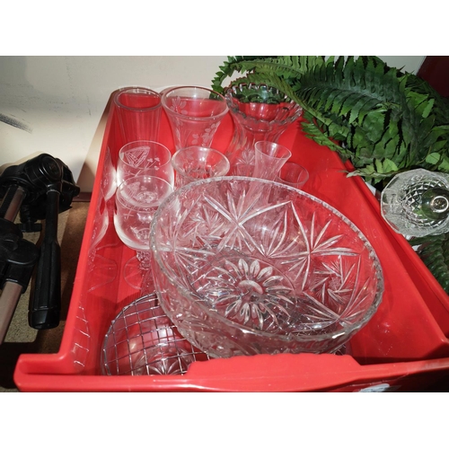 657 - Selection Of Cut Glass Crystal Glasses, Vases And Posey Bowls