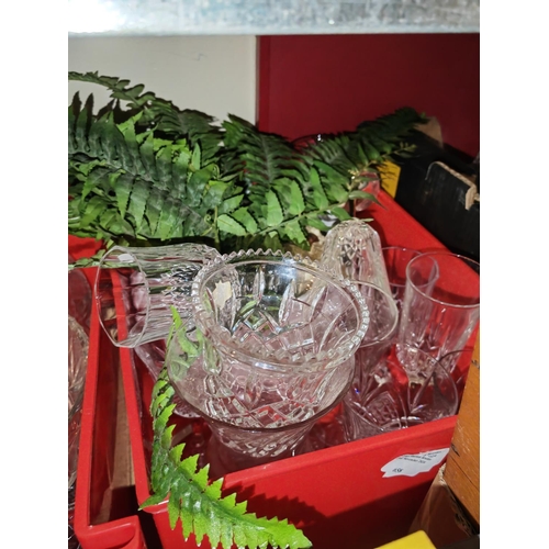 658 - Box Of Glassware And Artificial Planting Pot