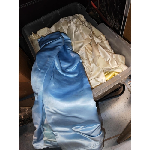 668 - Box Of Silk And Wedding Dresses