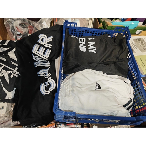 194 - 9 Kids T-Shirts Inc Adidas 10/11Yrs + 12/13Yrs Pre Worn + Laundered All With Prints/Designs