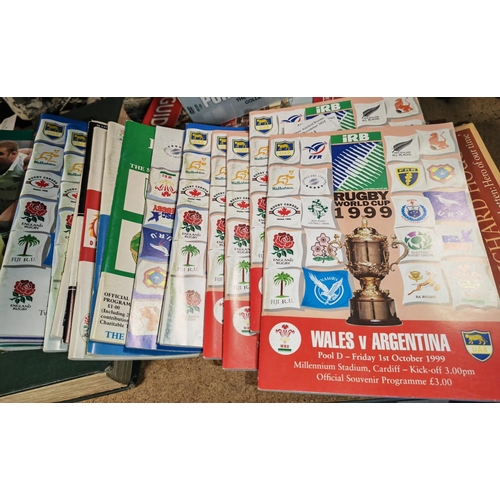 11 - Approx 30 Rugby Programmes From Five & Six Nations 1988-2000 & Few 1999 World Cup