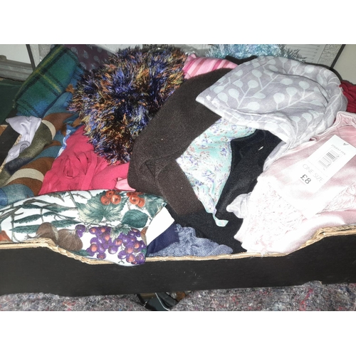 32 - Box Of Used Scarves, Hats Etc