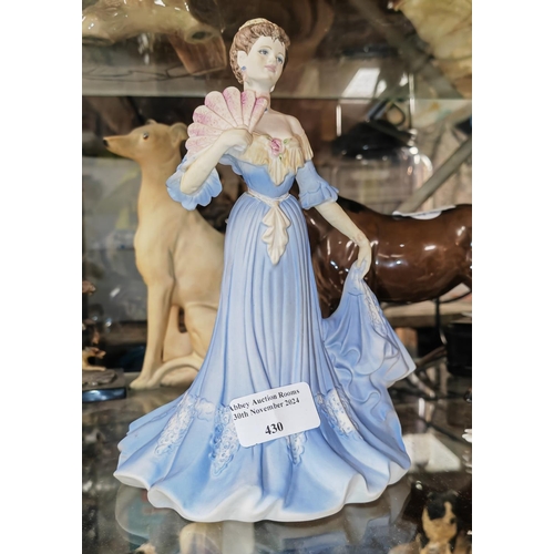 430 - Coalport Matt Finish Figurine Called Age Of Elegance Royal Imitation Figurine Of The Year 1998