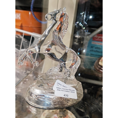 432 - Glass Crystal Horse