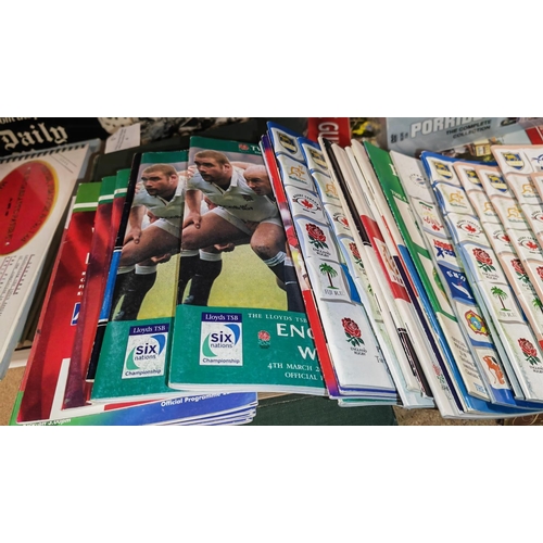 11 - Approx 30 Rugby Programmes From Five & Six Nations 1988-2000 & Few 1999 World Cup