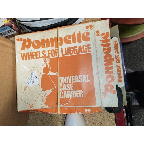 184 - 1950'S Case Carrier Wheels In Box, Kodak Glass Plates, 2 Cigarette Card Albums And Records Plus A Tw... 