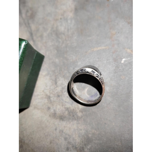 405 - Cmz Silver Stoned Man'S Ring