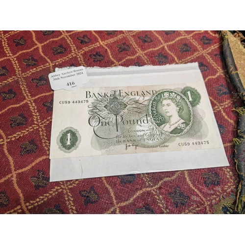 416 - Bank Of England One Pound Jb Page