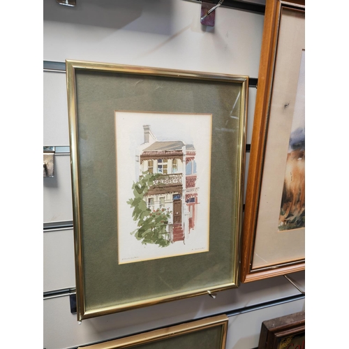 108 - 2 Framed Watercolours Of Houses