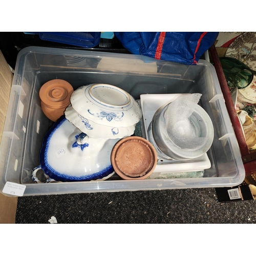 174 - Box Of China Pots Etc