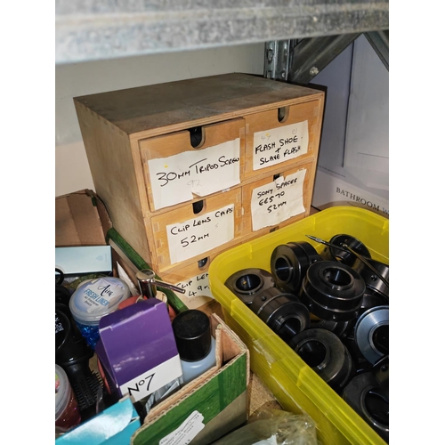 217 - Wooden Box Plus A Bowl In Front Of Camera Accessories