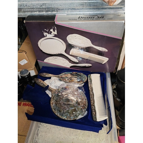 247 - Vintage Ladies Silver Plated Dressing Table Set