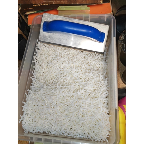 263 - Box Of Tile Spacers Plus A Marshall Town Grout Trowel