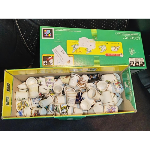 282 - Box Full Of Bone China Thimbles