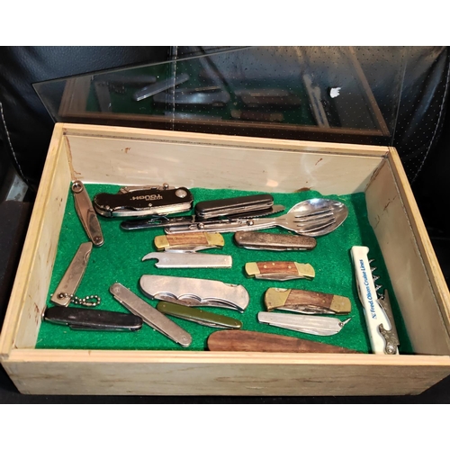 288 - Display Cabinet Of Pen Knives And Others