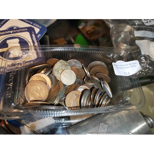 324 - Tub Of Assorted Coins