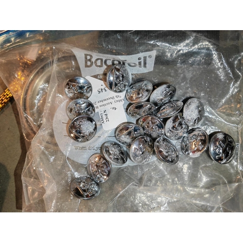 345 - Small Bag Of Military Buttons