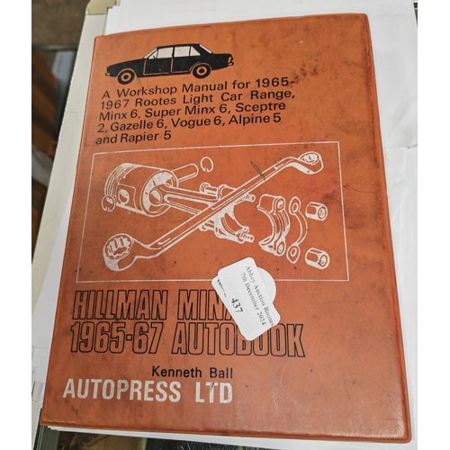 437 - Hillman Minx 1965 - 67 Auto Book