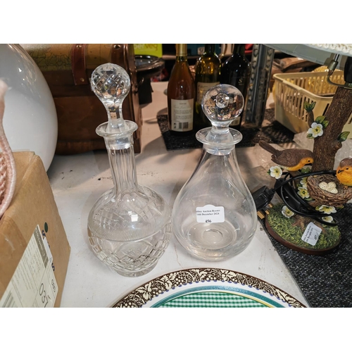 456 - 2 Cut Glass Drinks Decanters