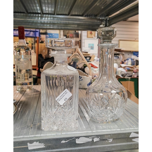 472 - 2 Cut Glass Drinks Decanters