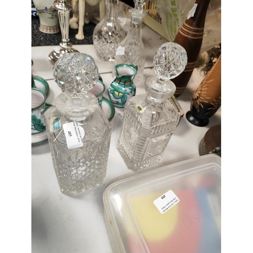 485 - 2 Cut Glass Drinks Decanters