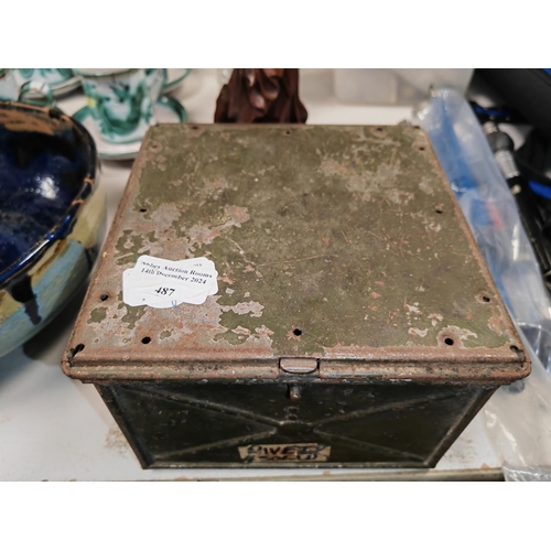 487 - Old Military Style Metal Box