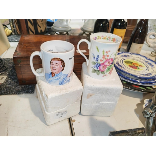 509 - Terry Wogan Mug Plus A Flower Patterned Mug