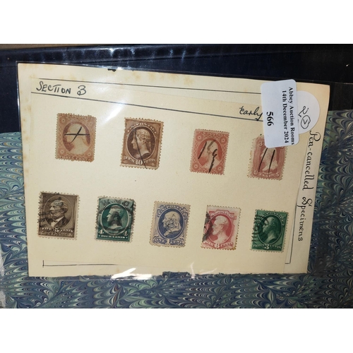 566 - Old American Issue Stamps On Pages Plus Mexico