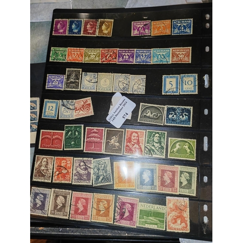 574 - 2 Sided Page Of Netherland Stamps