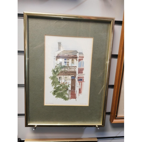 109 - 2 Framed Watercolours Of Houses