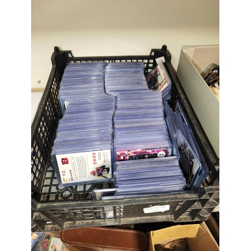 139 - Crate Of Panini + Topps Trading Cards In Plastic Sleeves