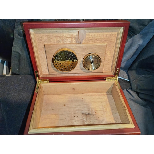 270 - Humidor Cigar Box Plus A Diptyque French Perfume Set In Box